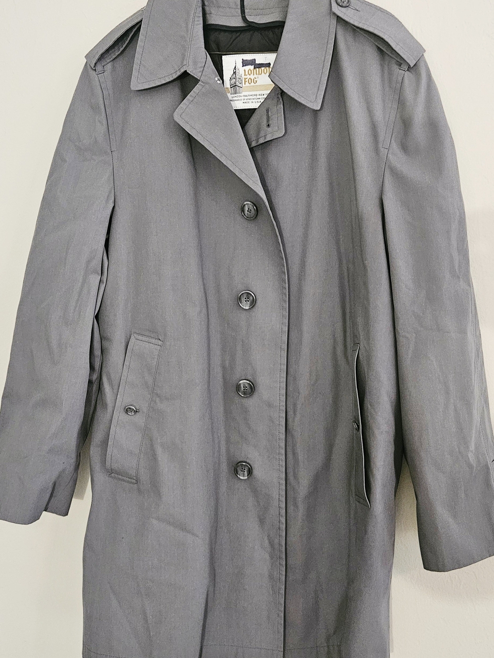 Vintage London Fog Charcoal Gray Trench Coat